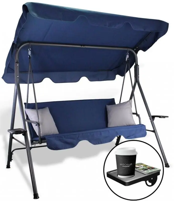 Скамья-качели с тентом GardenLine KRE9696 (Blue/Grey)