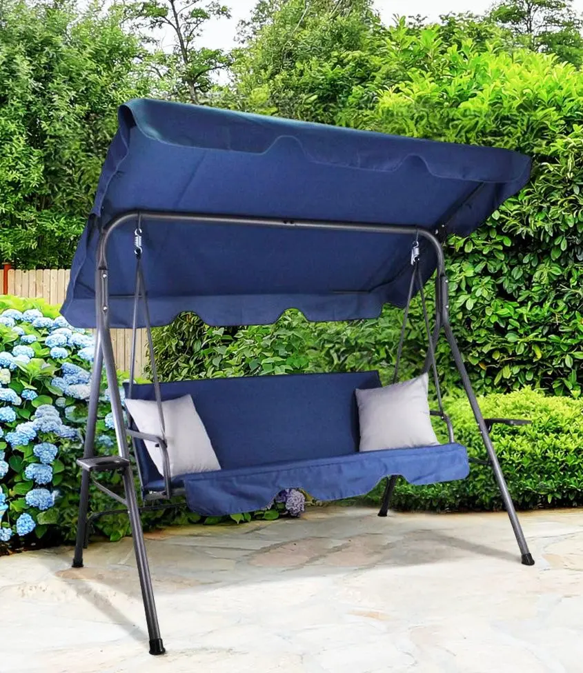 Скамья-качели с тентом GardenLine KRE9696 (Blue/Grey)