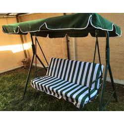 Скамья-качели с тентом Green Bay Myconos (Green/White) Thumb