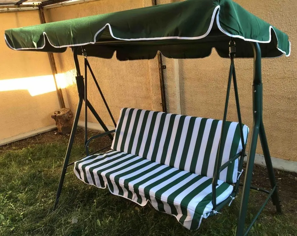 Скамья-качели с тентом Green Bay Myconos (Green/White) - 3