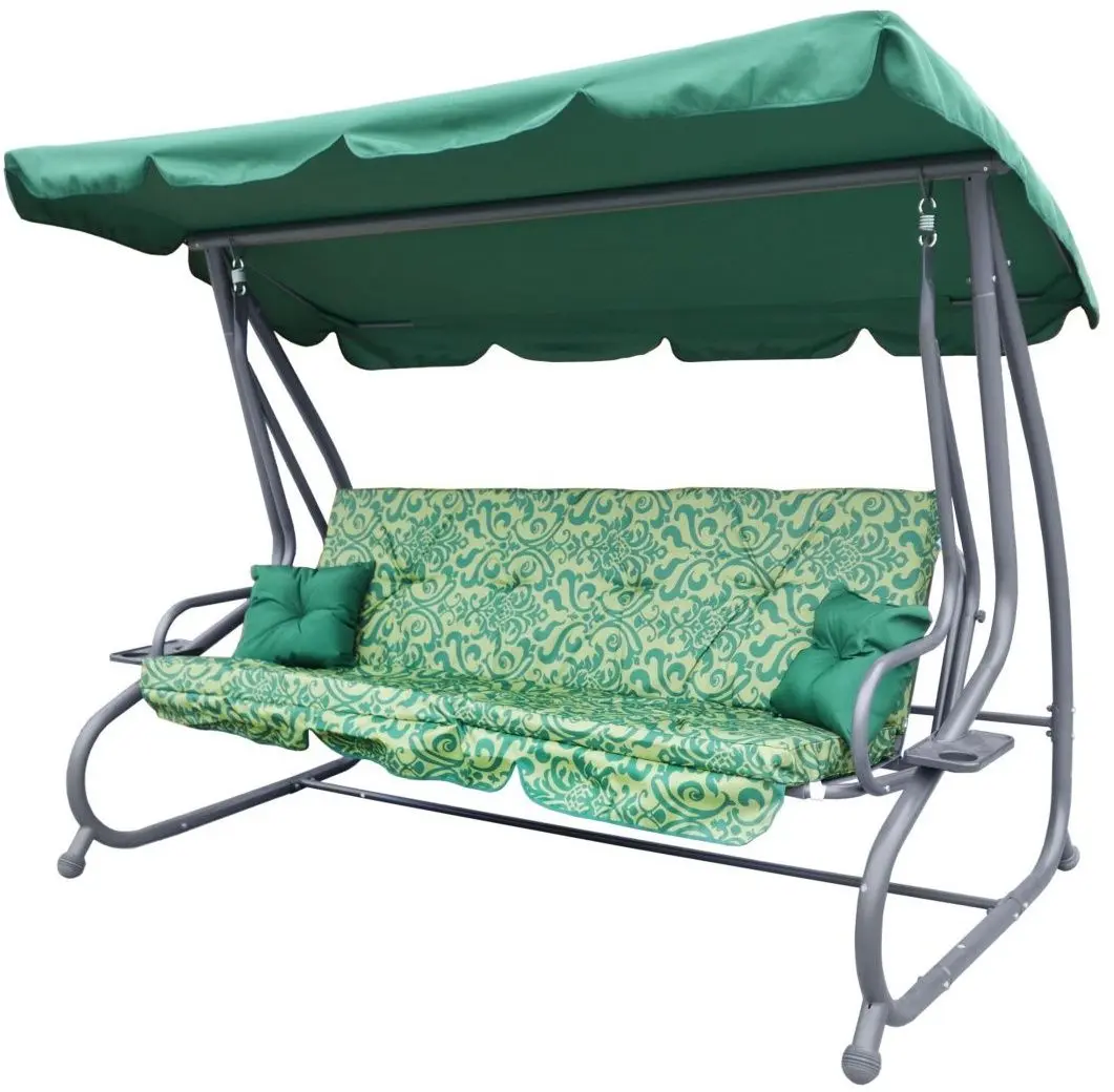 Скамья-качели с тентом 2в1 Ramiz Swing Seat Textylina (Pattern Green)