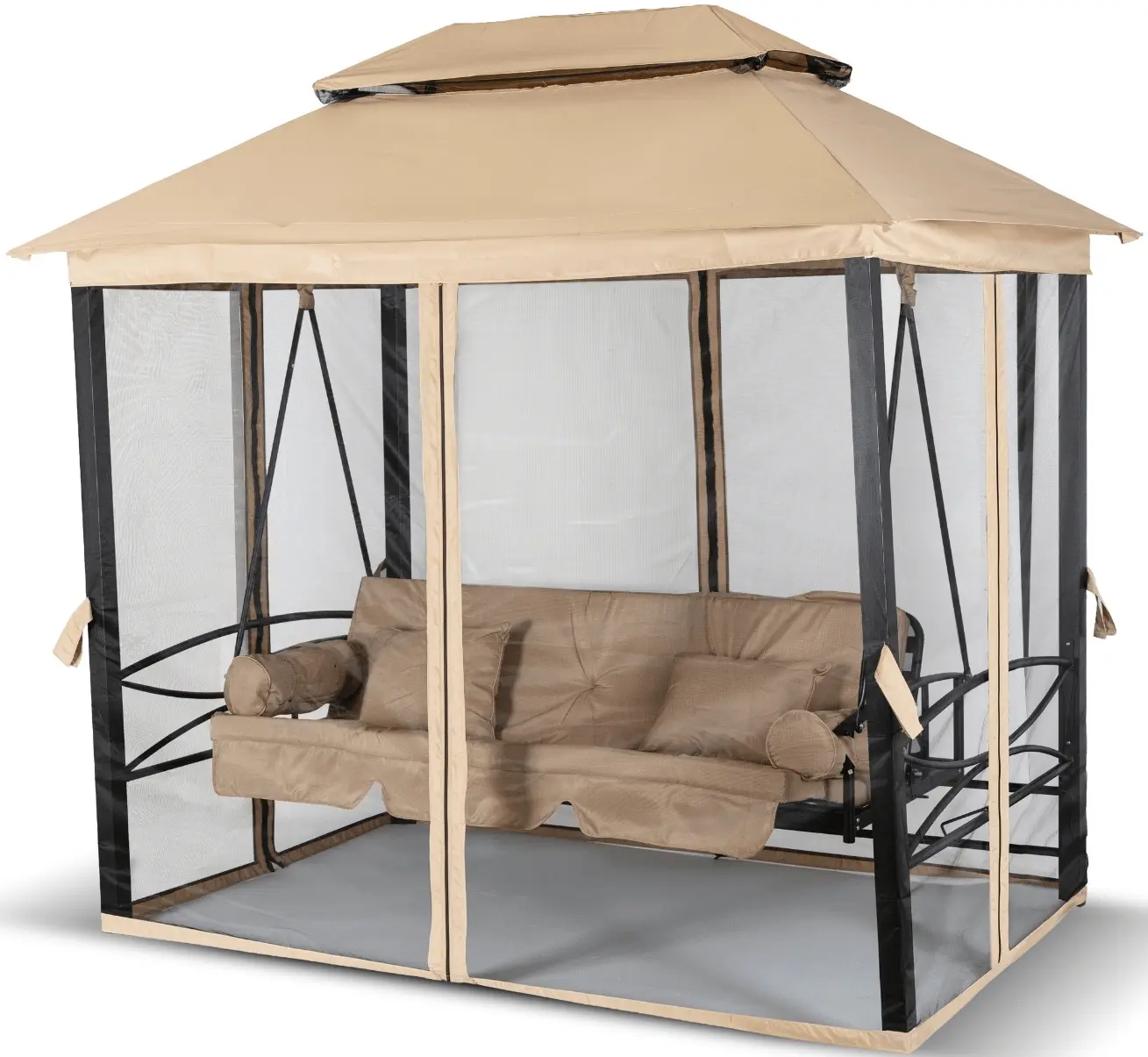 Садовые качели Mebel Elite Carmen (Beige/Black) - 4
