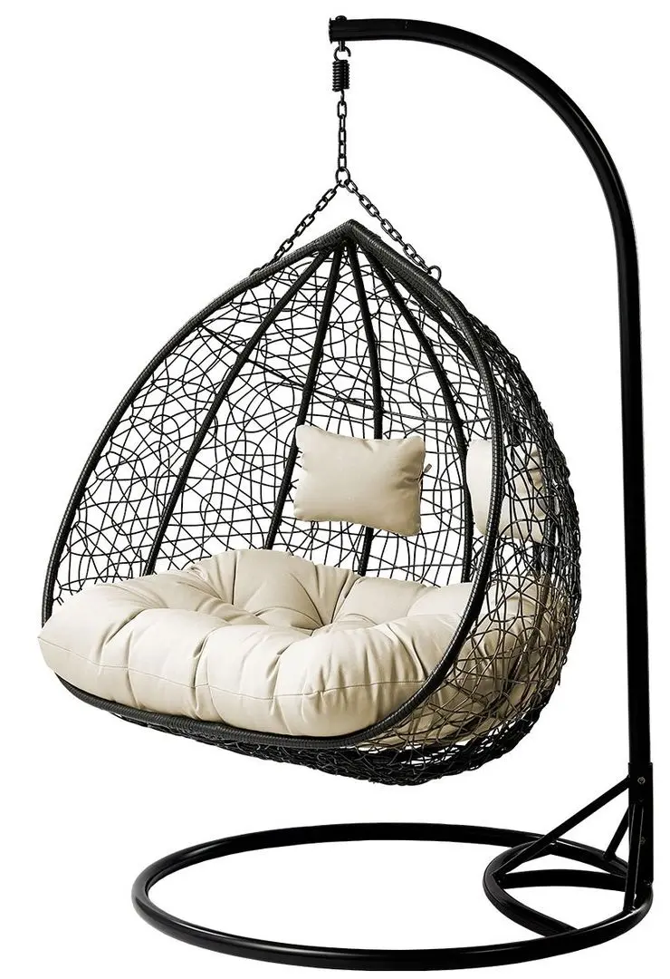 Fotoliu-cocon Mirjan24 Lima/Olivia (Black/Cream) - 2