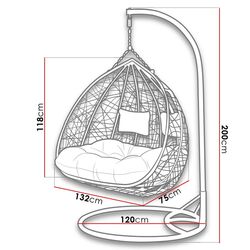 Fotoliu-cocon Mirjan24 Lima/Olivia (Black/Cream) Thumb