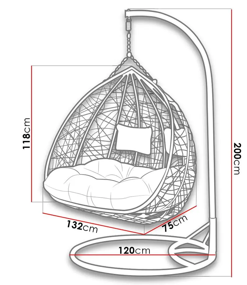 Fotoliu-cocon Mirjan24 Lima/Olivia (Black/Cream) - 5