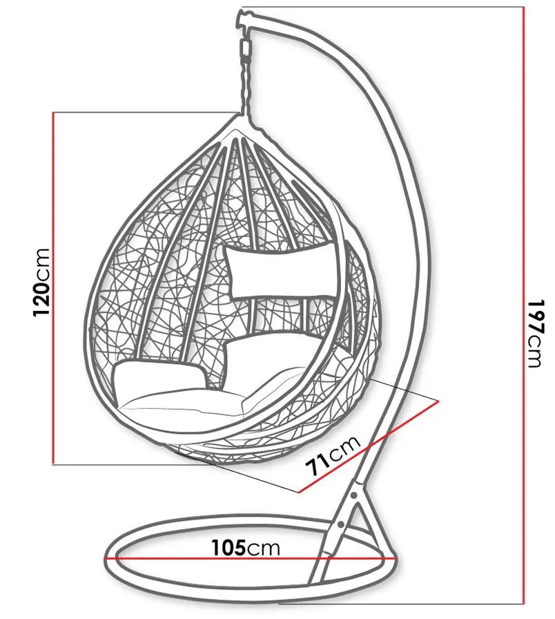 Кресло-кокон Mirjan24 Masanta/Santa Cruz (Black/Cream) - 6