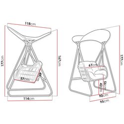 Scaun balansoar Mirjan24 Cykoria/Bali (Anthracite/Black/White) Thumb