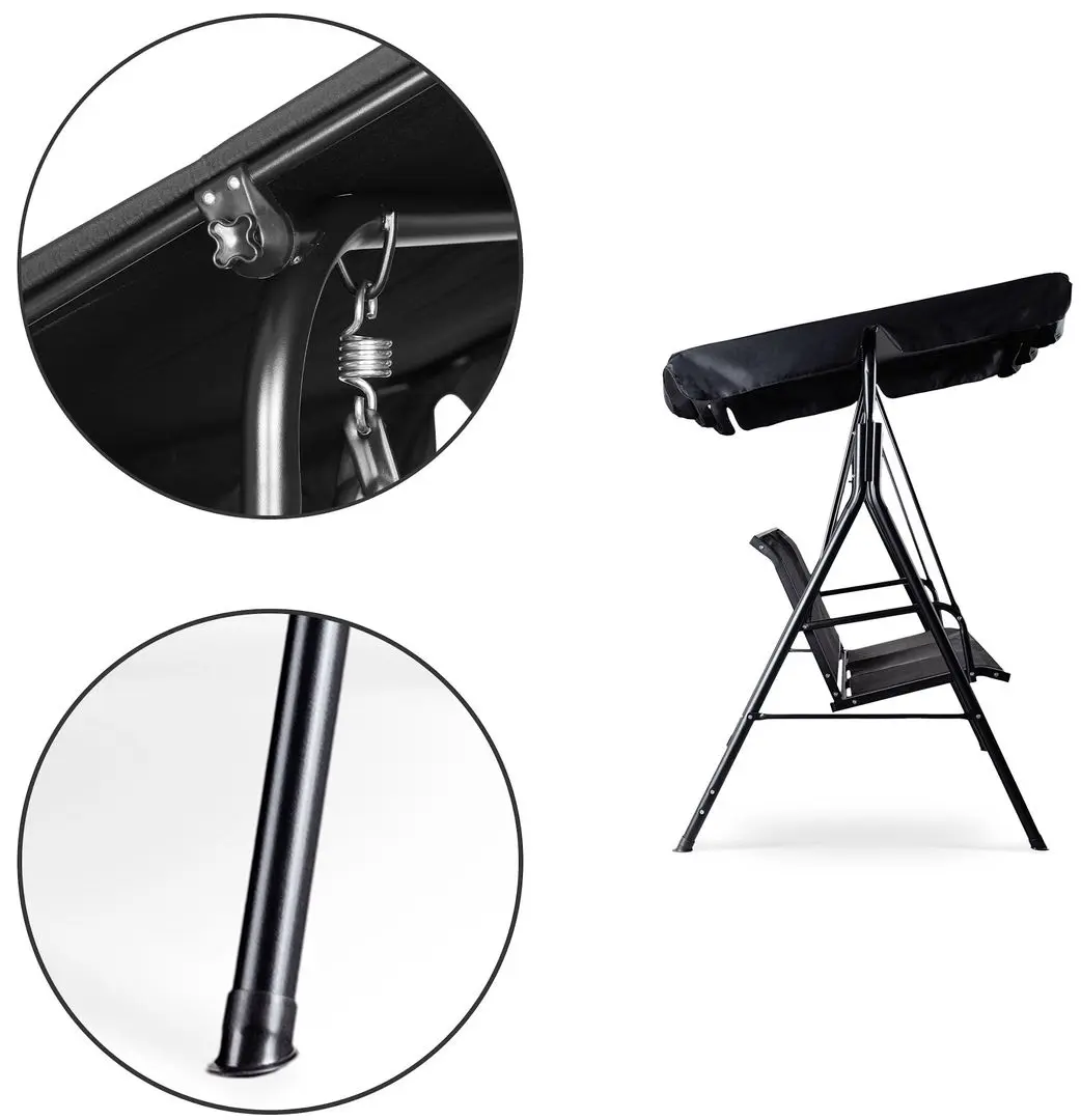 Скамья-качели с тентом Modern Home FR-SW001T (Black) - 4