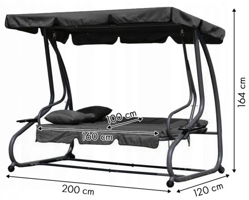 Scaun balansoar cu tent MultiGarden G2025-B (Grey)