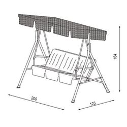 Скамья-качели с тентом MWH Santorini 067206 (Red) Thumb