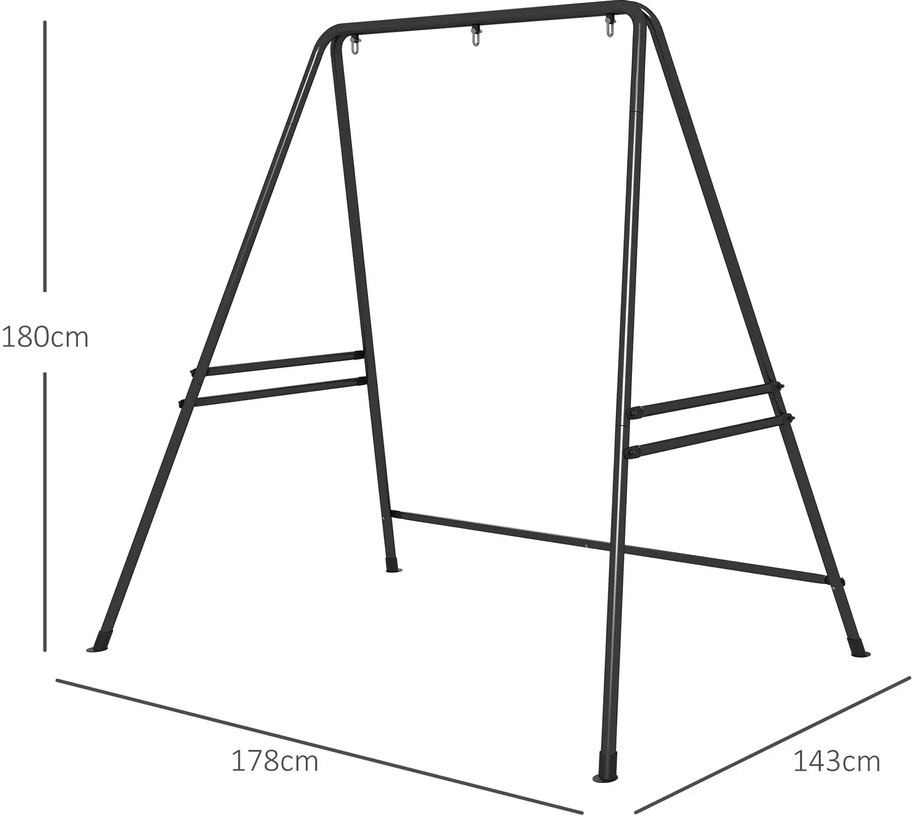 Подставка для садовых качелей Outsunny 84A-296V00BK (Black) - 7