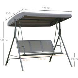 Садовые качели Outsunny 100110-062 (Grey) Thumb