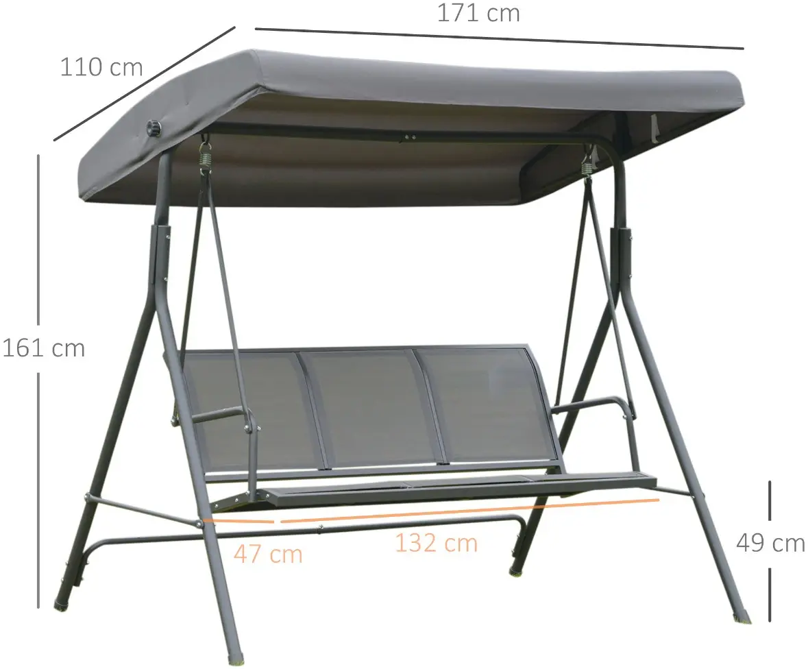 Садовые качели Outsunny 100110-062 (Grey) - 8