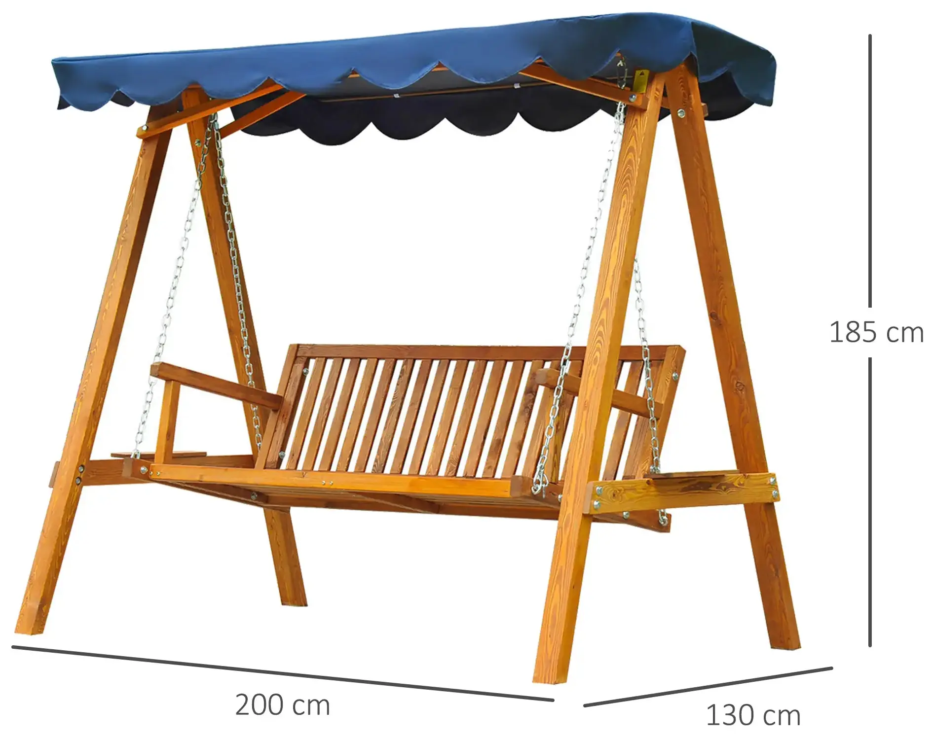 Садовые качели Outsunny 100110-064NY (Navy/Natural) - 3