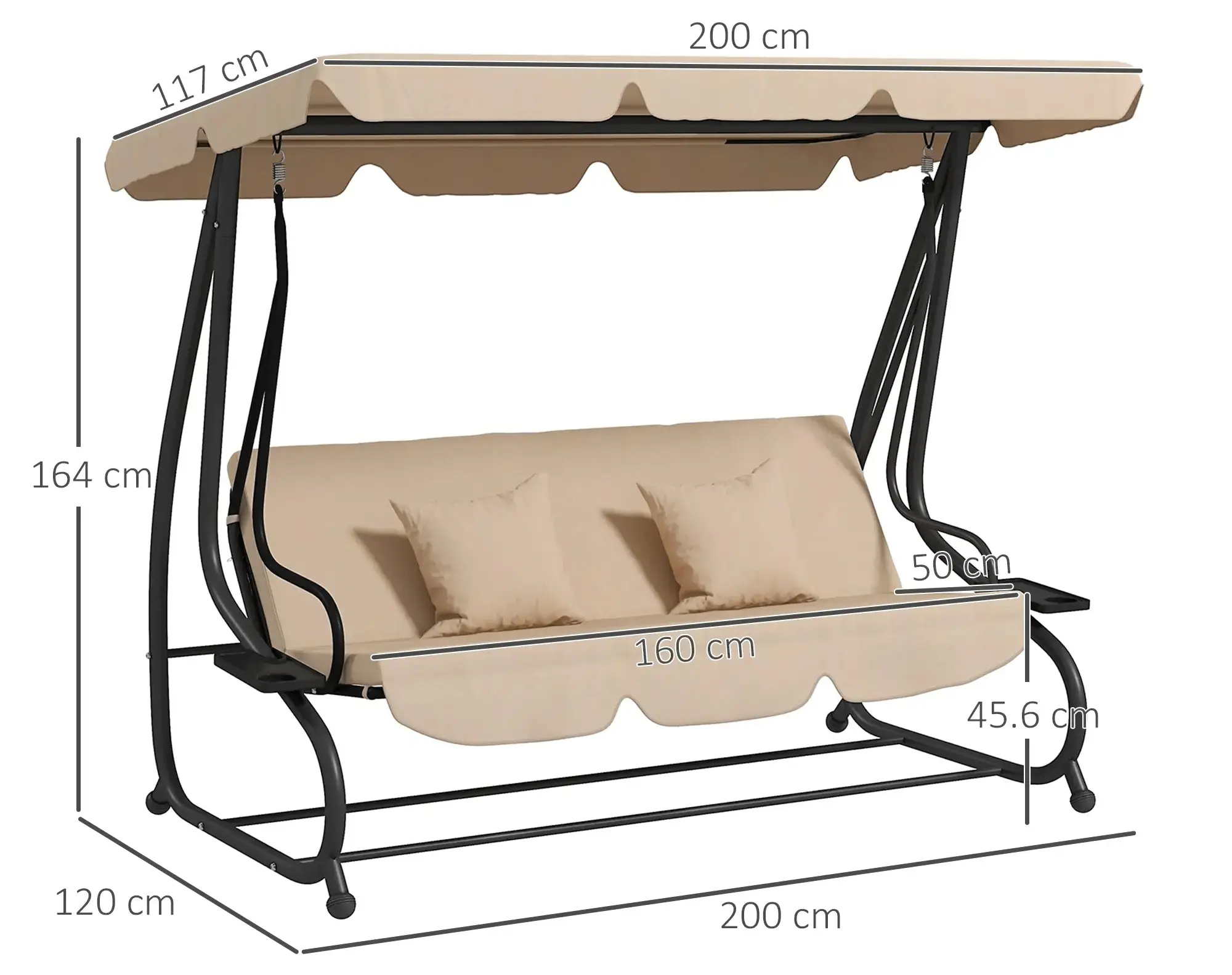 Садовые качели Outsunny 84A-050V02SD (Ecru) - 4