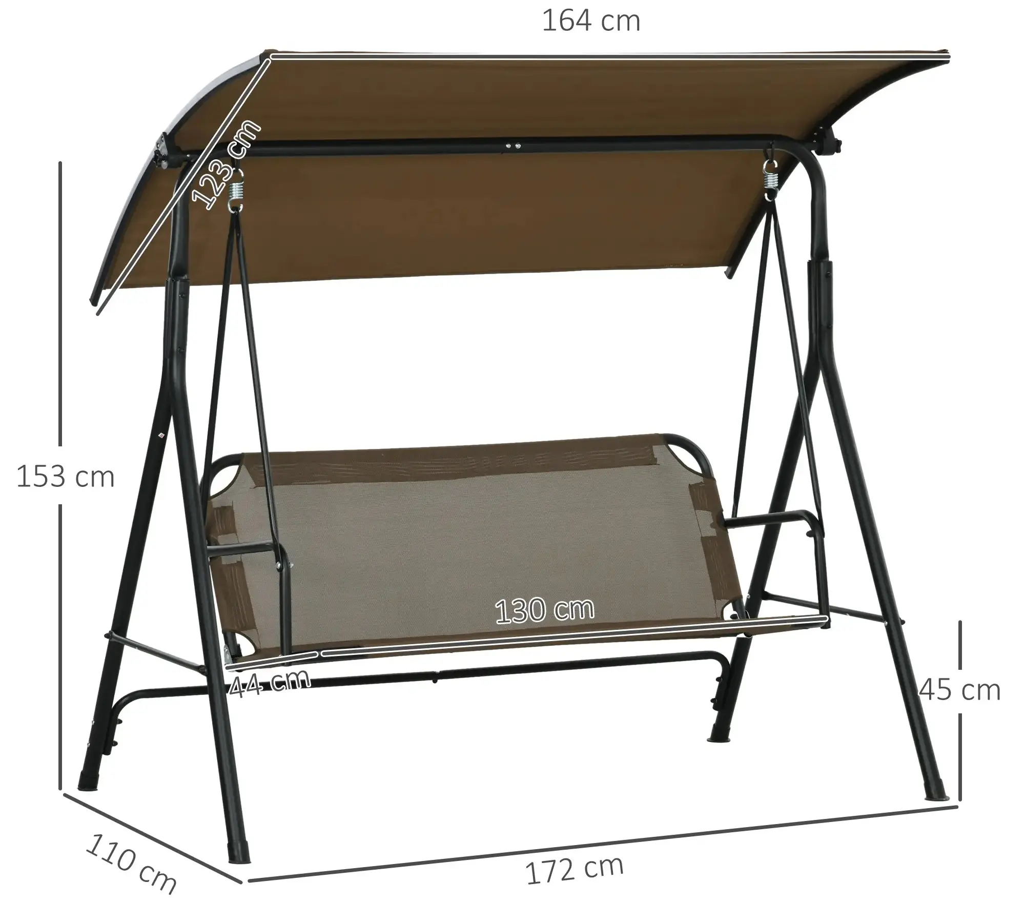 Садовые качели Outsunny 84A-054V03BN (Brown) - 4