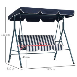 Садовые качели Outsunny 84A-054V03BU (Blue/White) Thumb