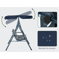 Садовые качели Outsunny 84A-054V03BU (Blue/White) Thumb