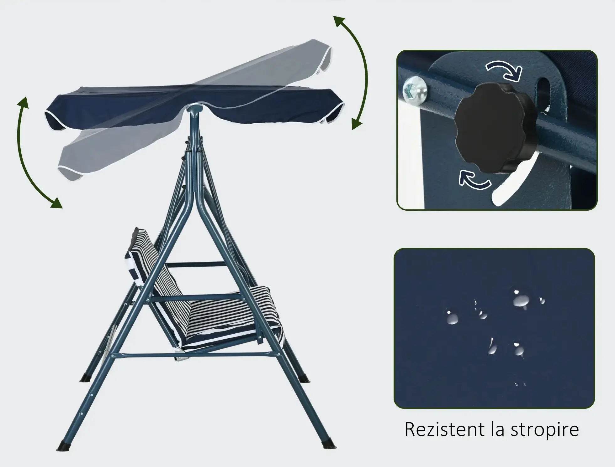 Садовые качели Outsunny 84A-054V03BU (Blue/White) - 5