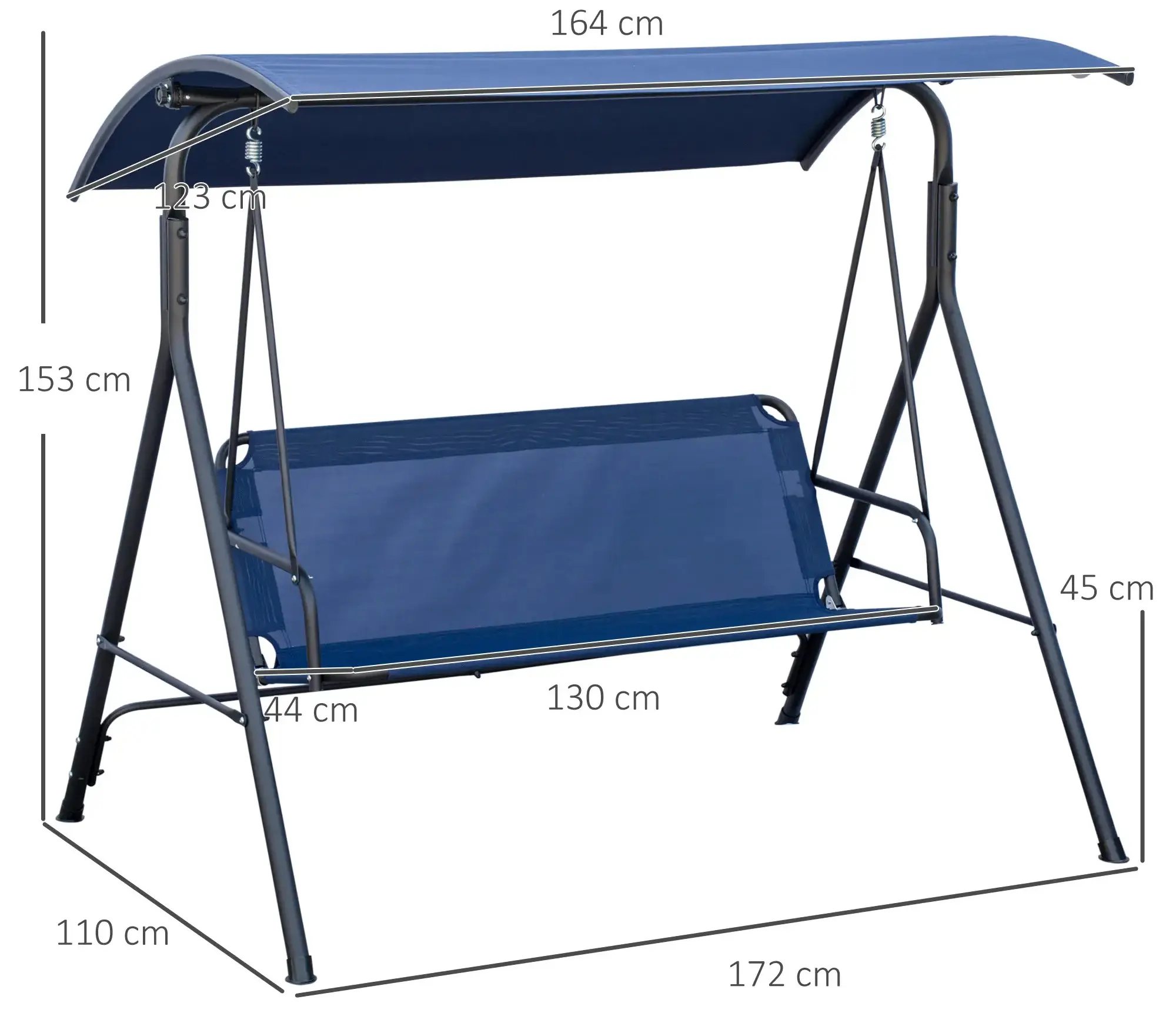 Leagan de gradina Outsunny 84A-054V03DB (Dark Blue) - 8