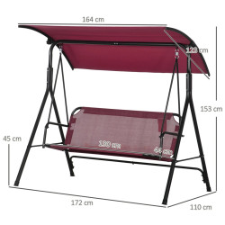 Leagan de gradina Outsunny 84A-054V03WR (Wine Red) Thumb