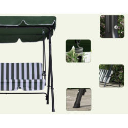 Садовые качели Outsunny 84A-054V05GN (White/Green) Thumb