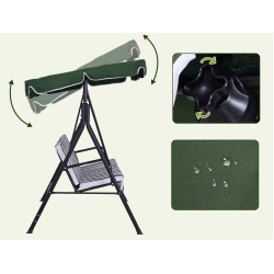 Садовые качели Outsunny 84A-054V05GN (White/Green) Thumb
