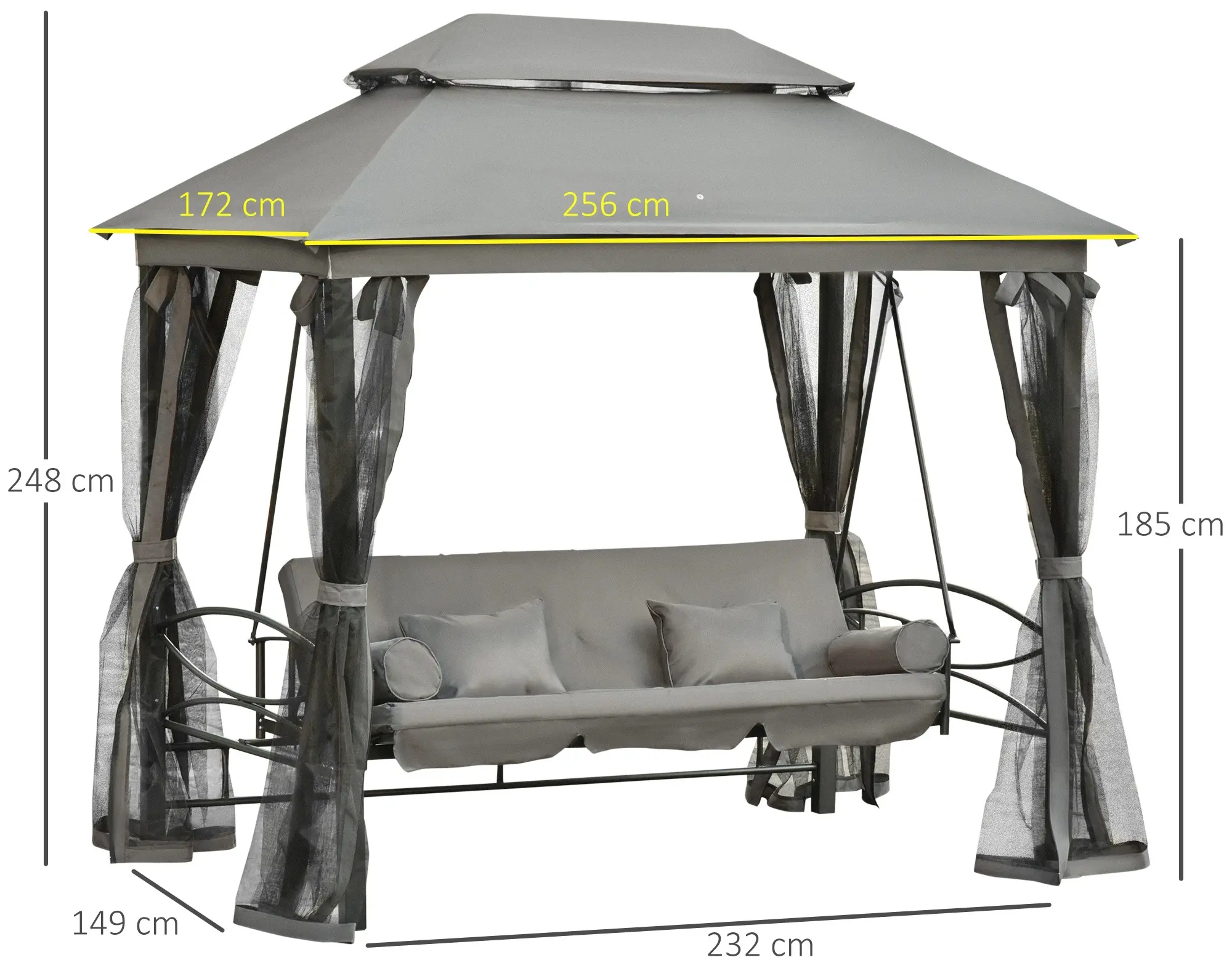 Leagan de gradina Outsunny 84A-056CG (Dark Grey) - 4