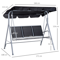 Садовые качели Outsunny 84A-059BK (Black) Thumb