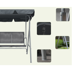 Садовые качели Outsunny 84A-059CG (Dark Grey) Thumb