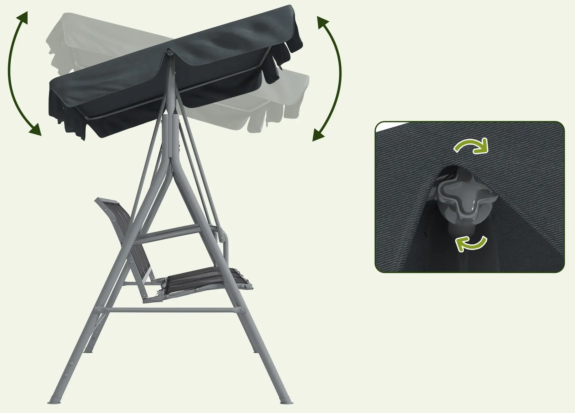 Садовые качели Outsunny 84A-059CG (Dark Grey) - 5