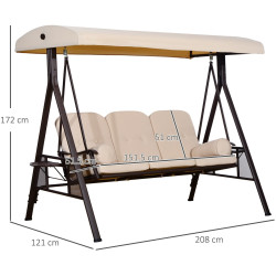 Садовые качели Outsunny 84A-068 (Beige) Thumb