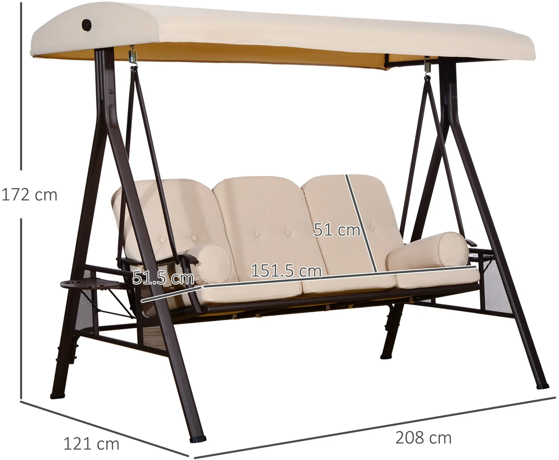 Садовые качели Outsunny 84A-068 (Beige) - 7