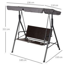 Садовые качели Outsunny 84A-138 (Brown/Grey) Thumb