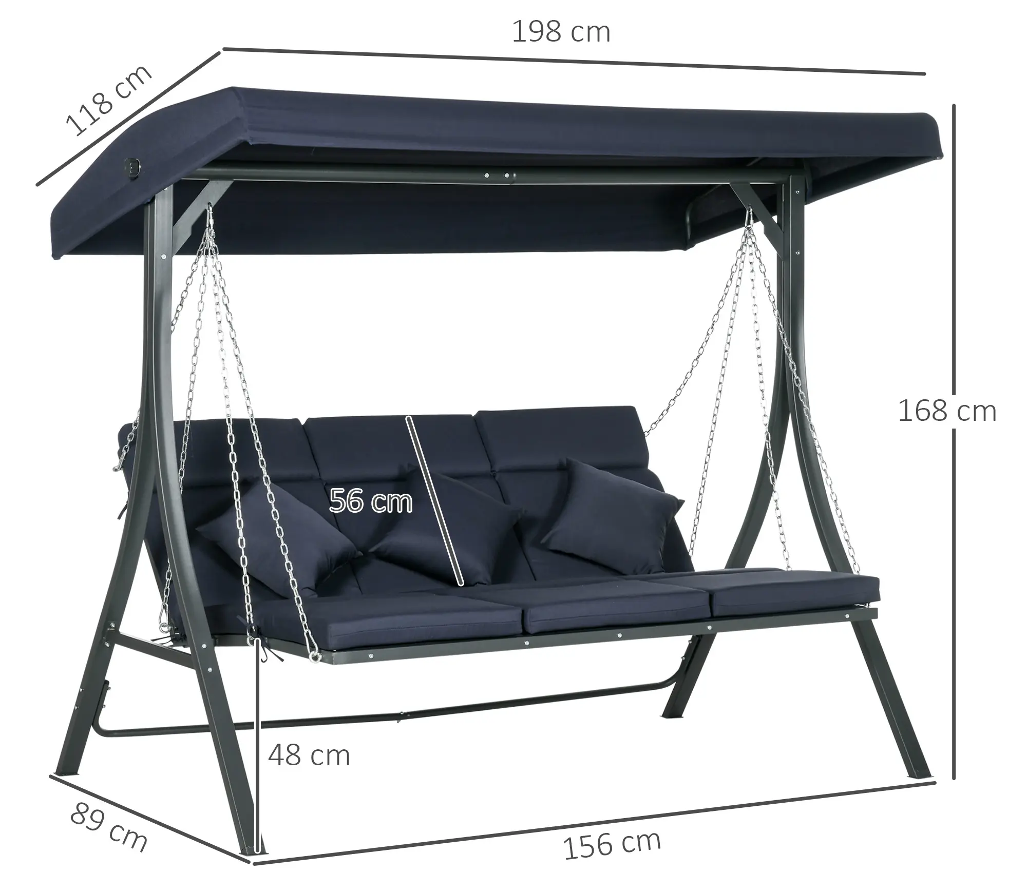 Leagan de gradina Outsunny 84A-139DB (Dark Blue) - 4