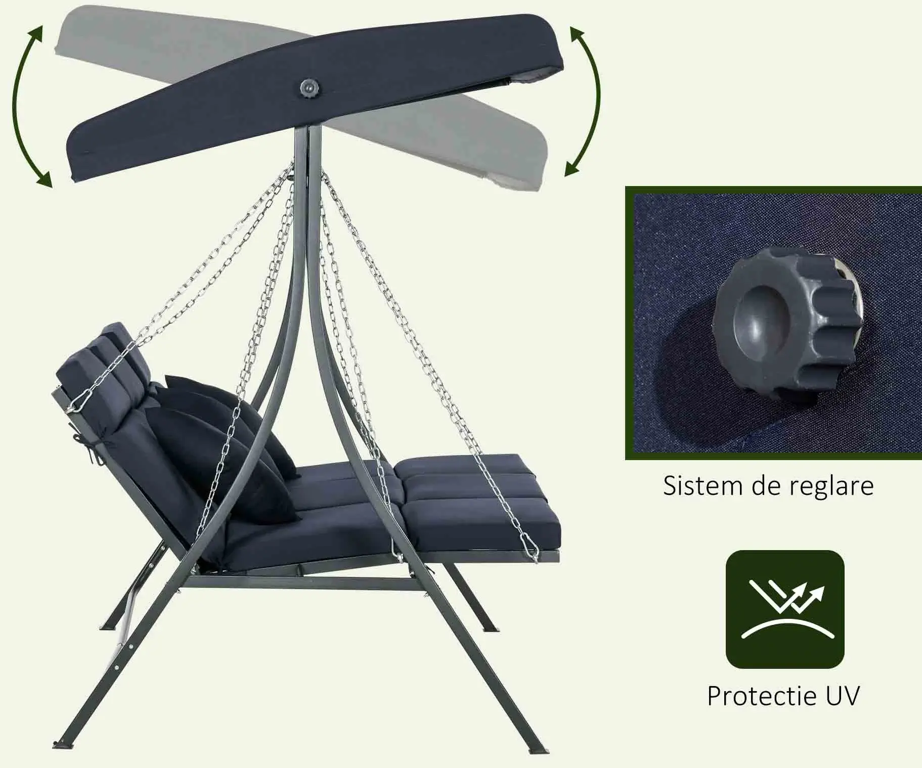 Leagan de gradina Outsunny 84A-139DB (Dark Blue) - 5