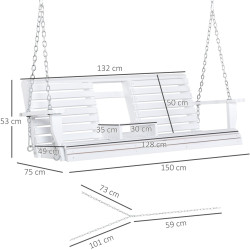 Садовые качели Outsunny 84A-147WT (White) Thumb