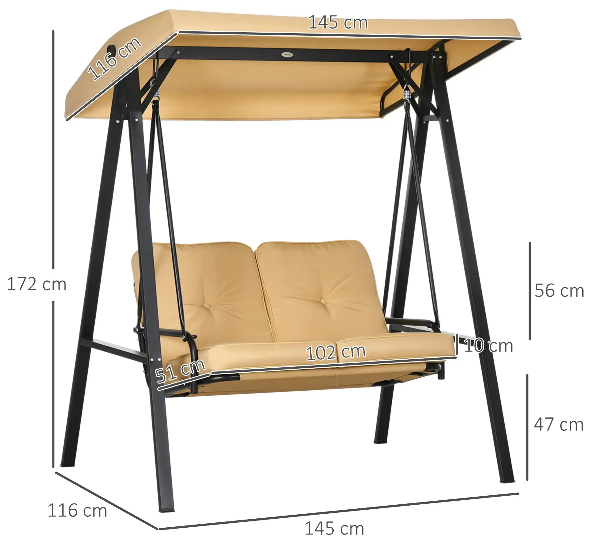 Садовые качели Outsunny 84A-158V02BG (Beige)