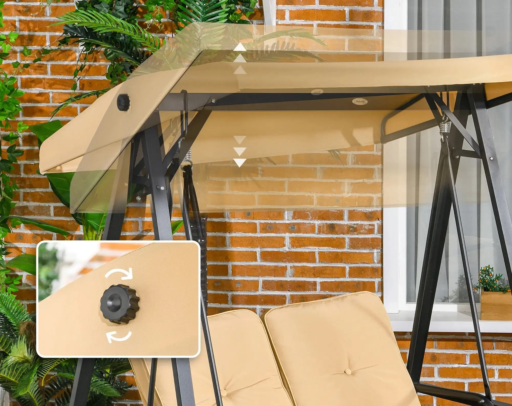 Садовые качели Outsunny 84A-158V02BG (Beige)