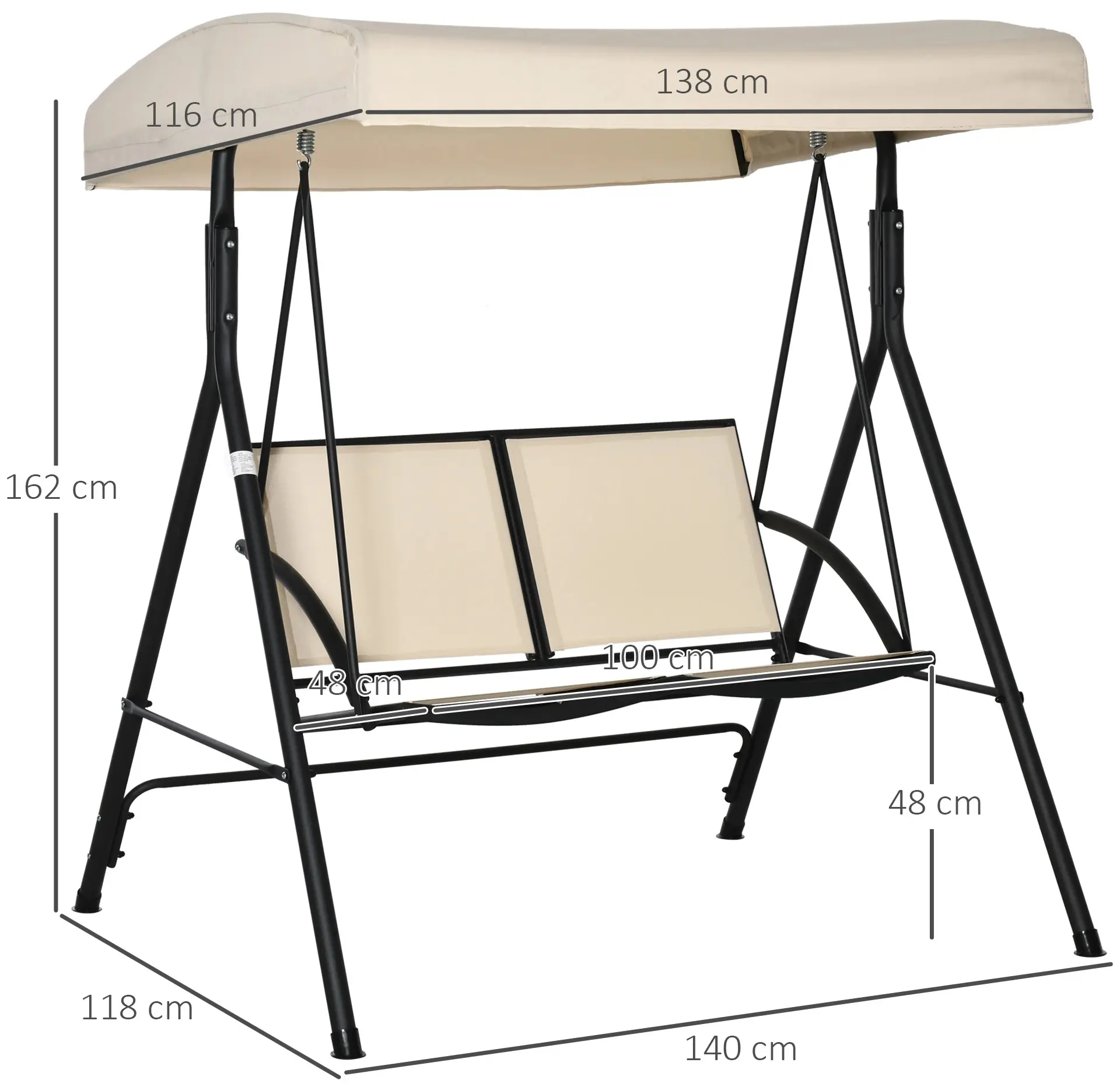 Садовые качели Outsunny 84A-233BG (Beige) - 4