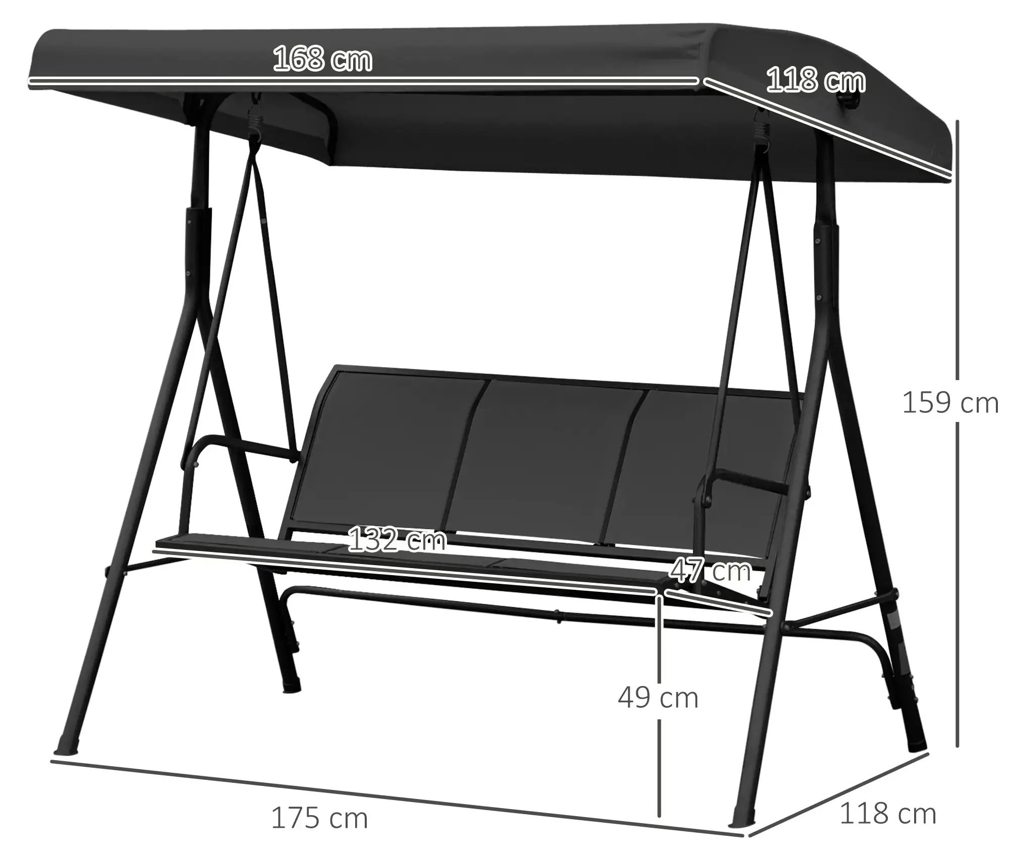 Leagan de gradina Outsunny 84A-234BK (Black) - 4