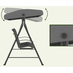 Садовые качели Outsunny 84A-255 (Dark Grey) Thumb
