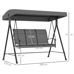 Садовые качели Outsunny 84A-255 (Dark Grey) Thumb