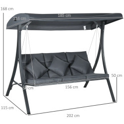 Leagan de gradina Outsunny 84A-269V00CG (Dark Grey) Thumb