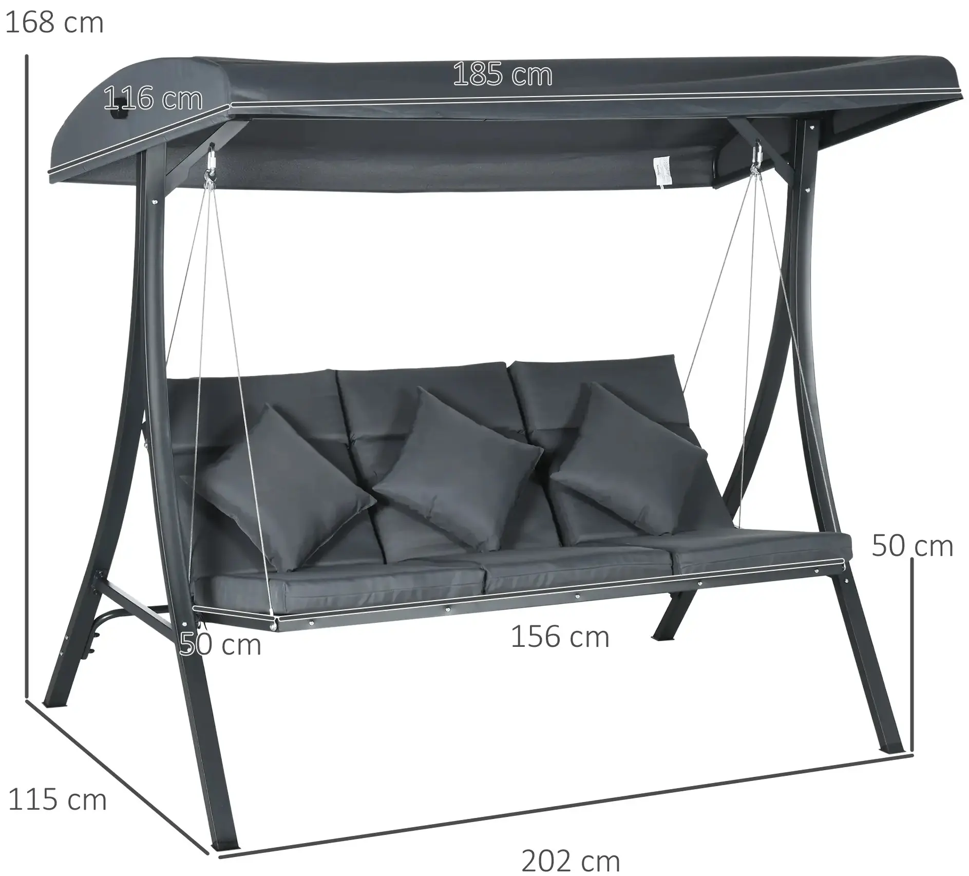 Leagan de gradina Outsunny 84A-269V00CG (Dark Grey) - 4