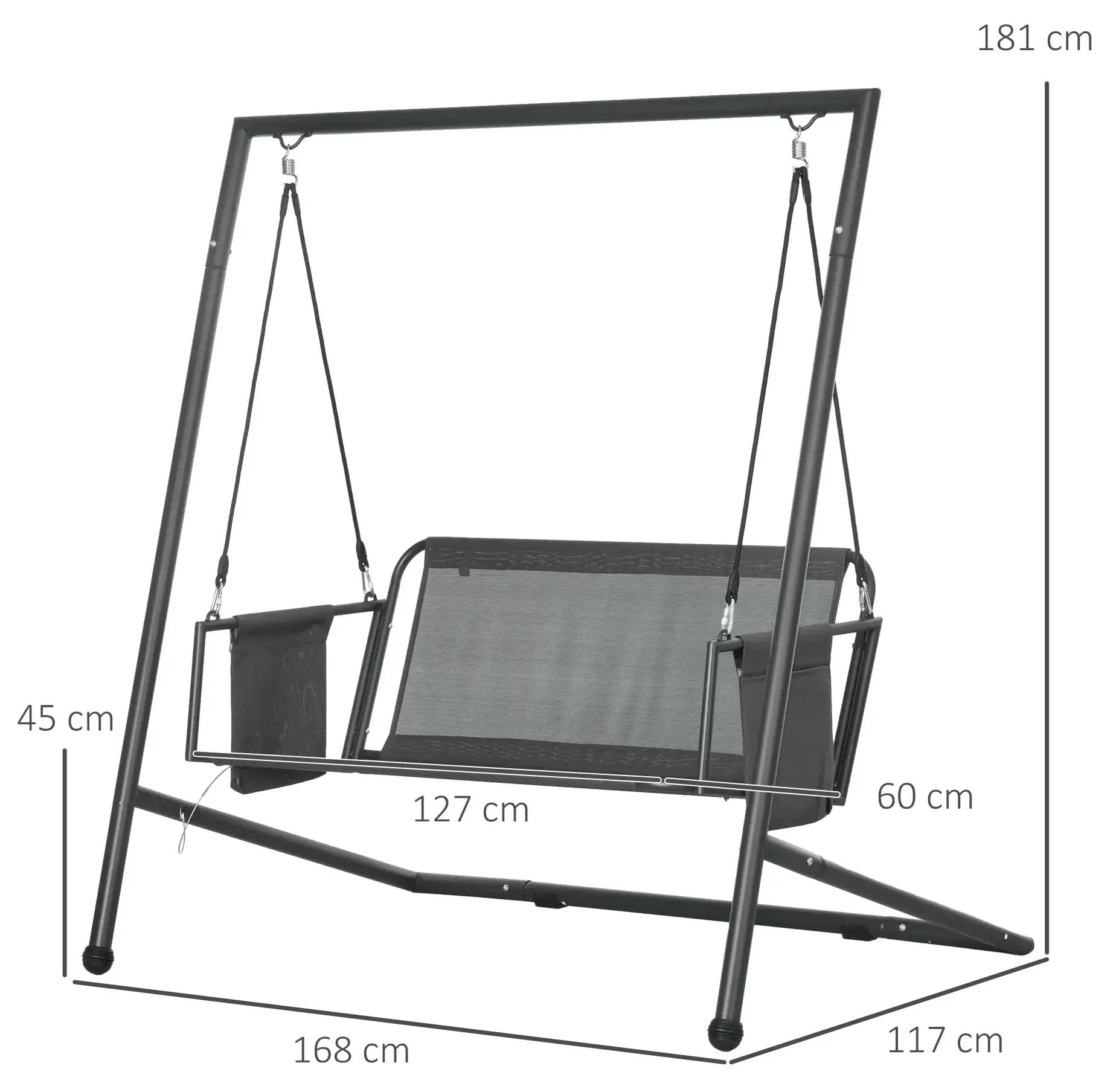 Садовые качели Outsunny 84A-332V00CG (Dark Grey) - 4