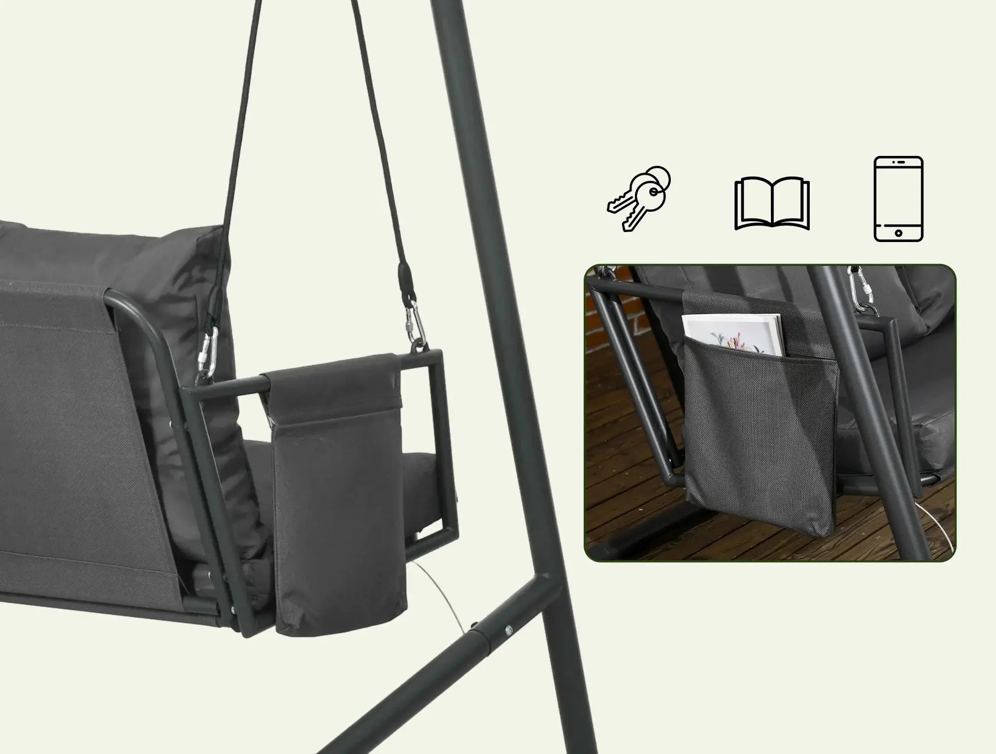 Садовые качели Outsunny 84A-332V00CG (Dark Grey) - 5