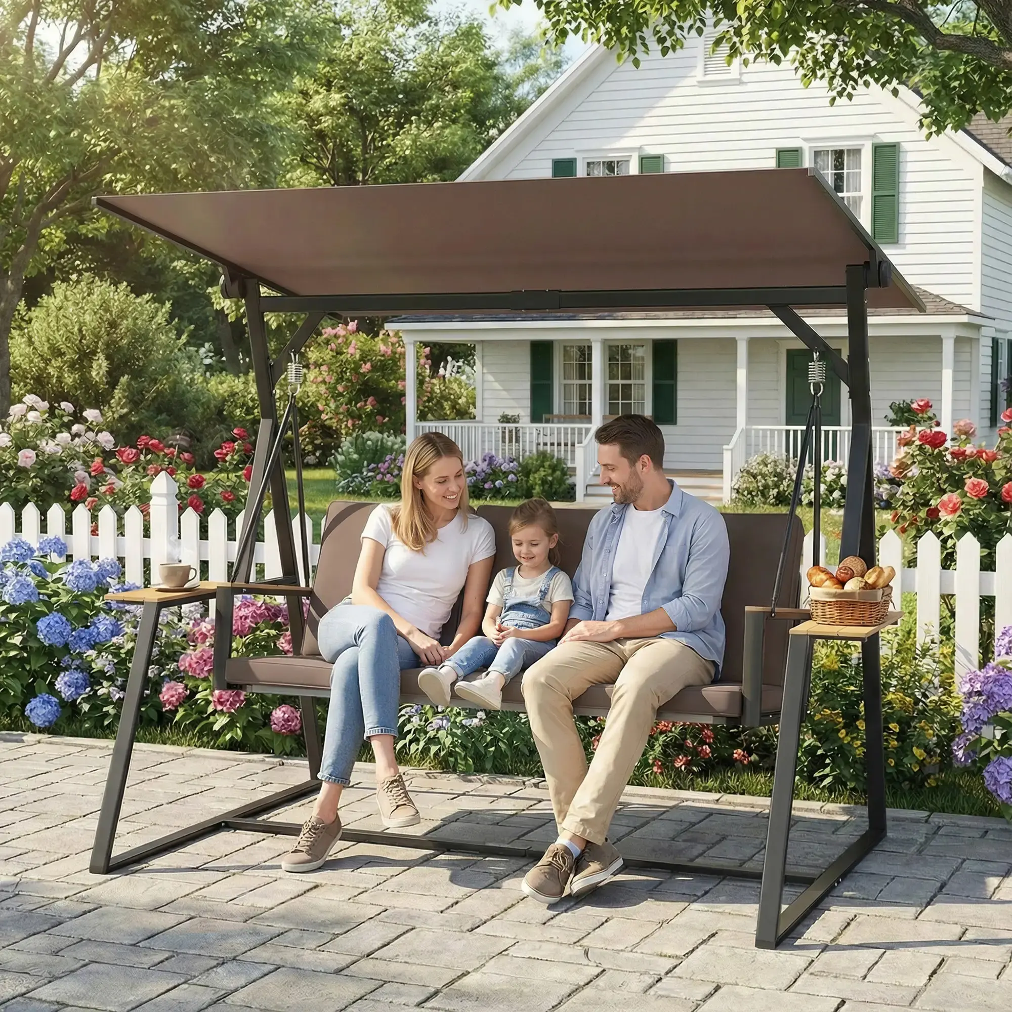 Садовые качели Outsunny 84A-383V00BN (Brown) - 6