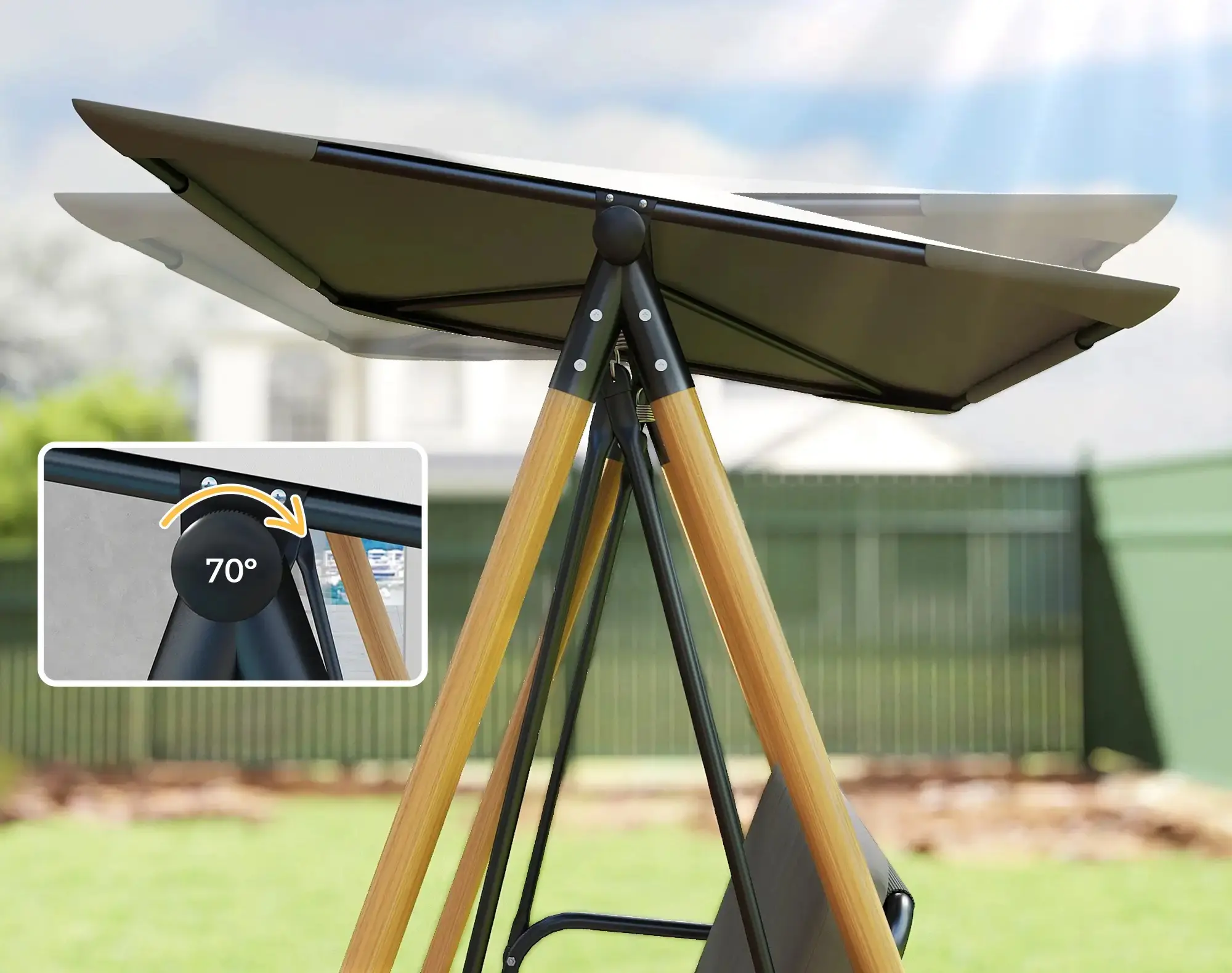 Садовые качели Outsunny 84A-389V00GY (Grey) - 5