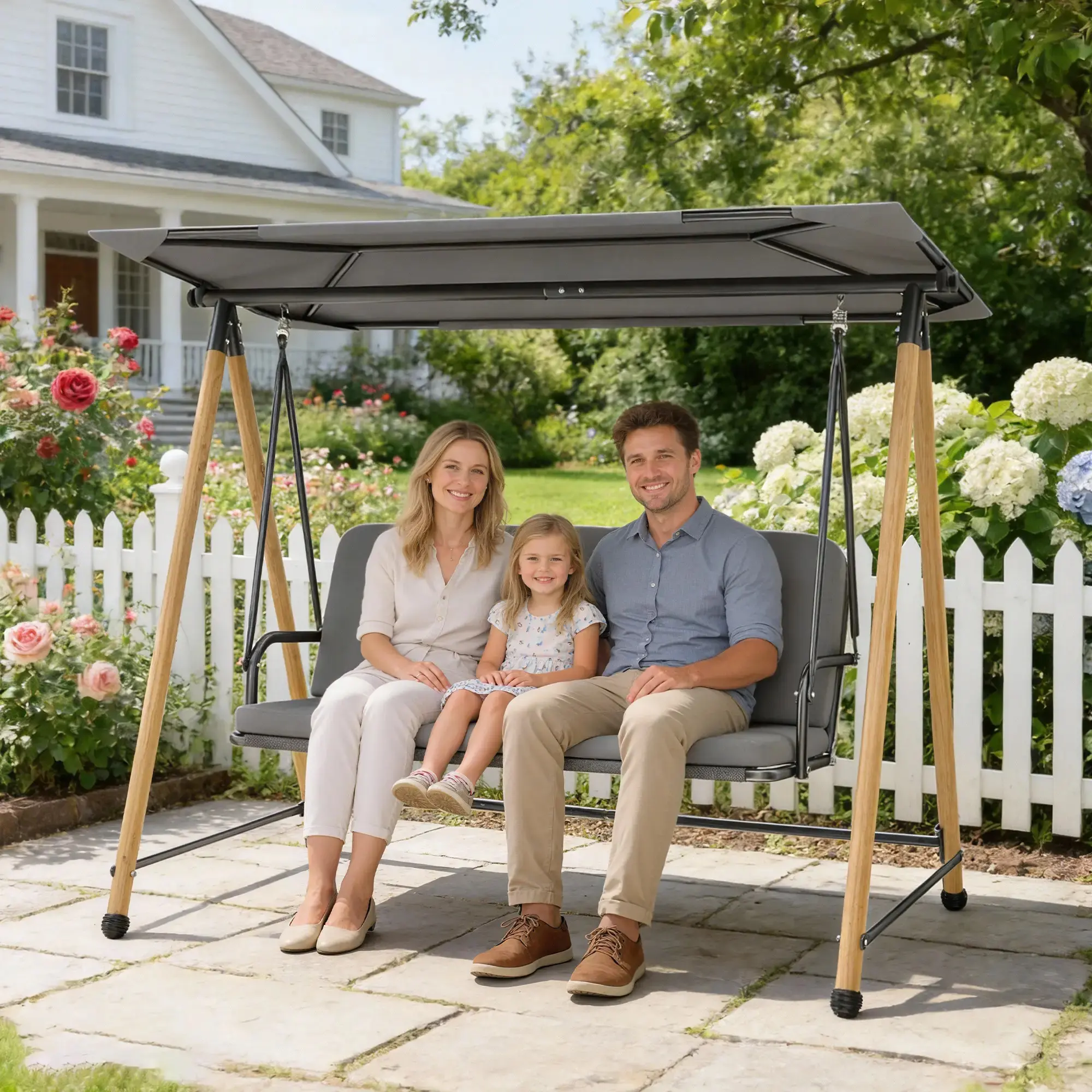 Садовые качели Outsunny 84A-389V00GY (Grey) - 6